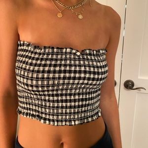 Gingham Carmar tube top, size OS